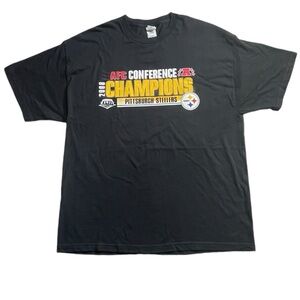 Pittsburgh Steelers T-Shirt 2XL 2008 AFC Conference Champions Black Shirt XXL